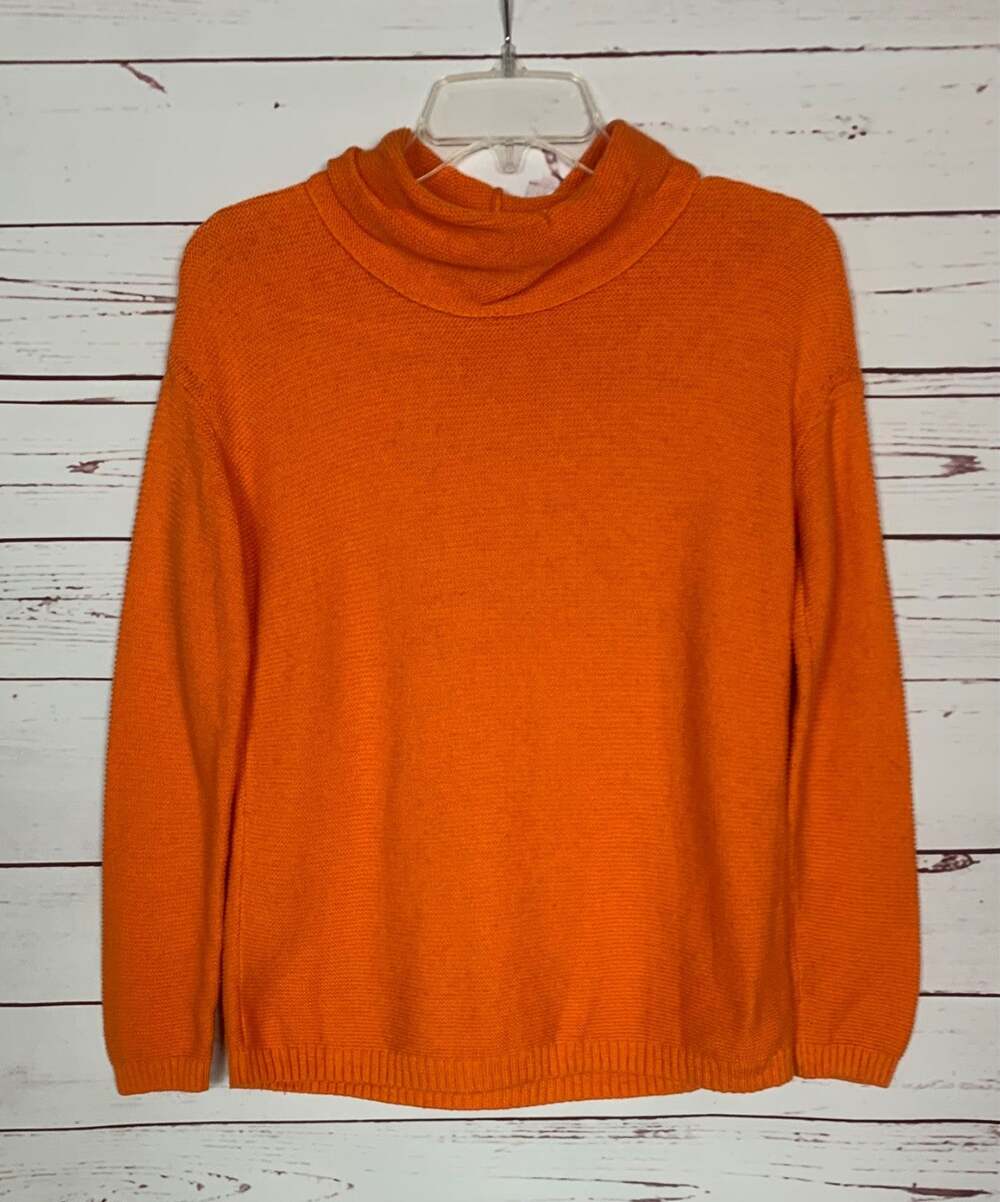 J.Jill Women's XSP Extra Small Petite Orange Cotton Blend Fall Autumn Sweater